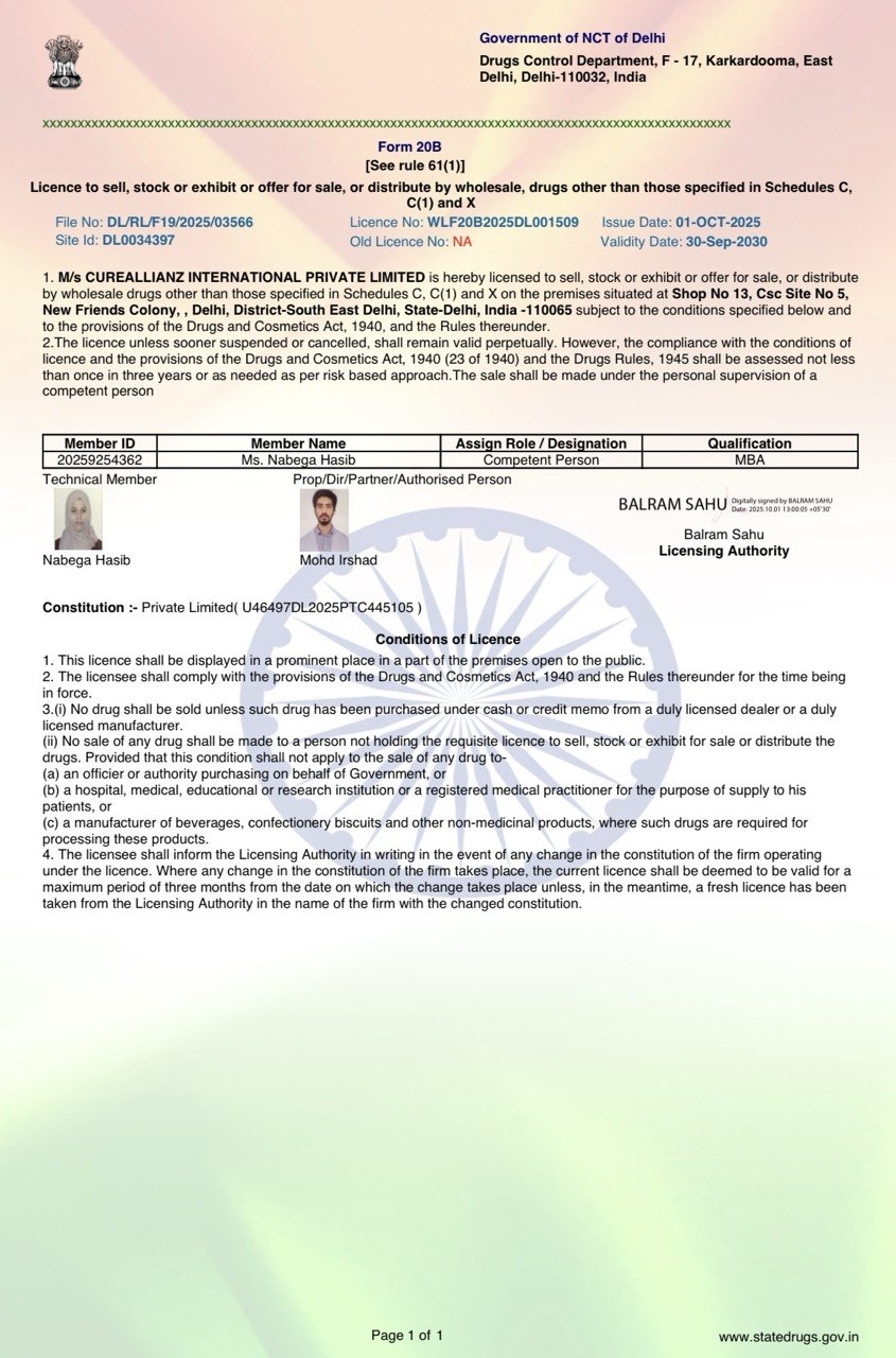 Form 20B Certificate